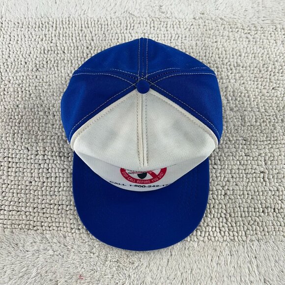 VINTAGE WORKWEAR MESH SNAPBACK TRUCKER HAT OSFA TWO TONE CALL BEFORE YOU DIG - Picture 2 of 7